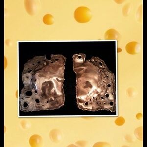 Artist Signed Large 3D Sterling Earrings Pierced